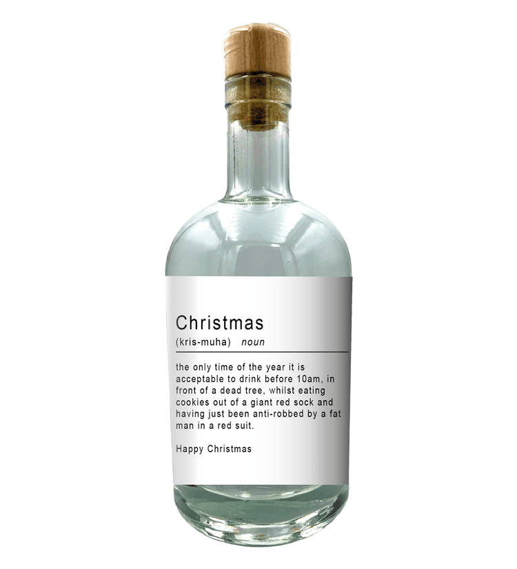 Christmas Labeled Spirits (Gin, Brandy, Vodka)